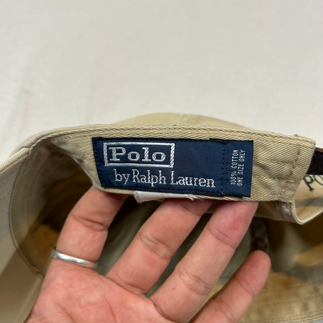 폴로 랄프로렌 베이지 볼캡 모자 가죽스트랩 정품 상품이미지9