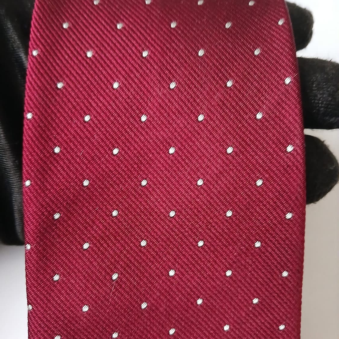 히시야 실크 레드 도트 패턴 슬림 넥타이 7.9cm A+등급 A19513 상품이미지7