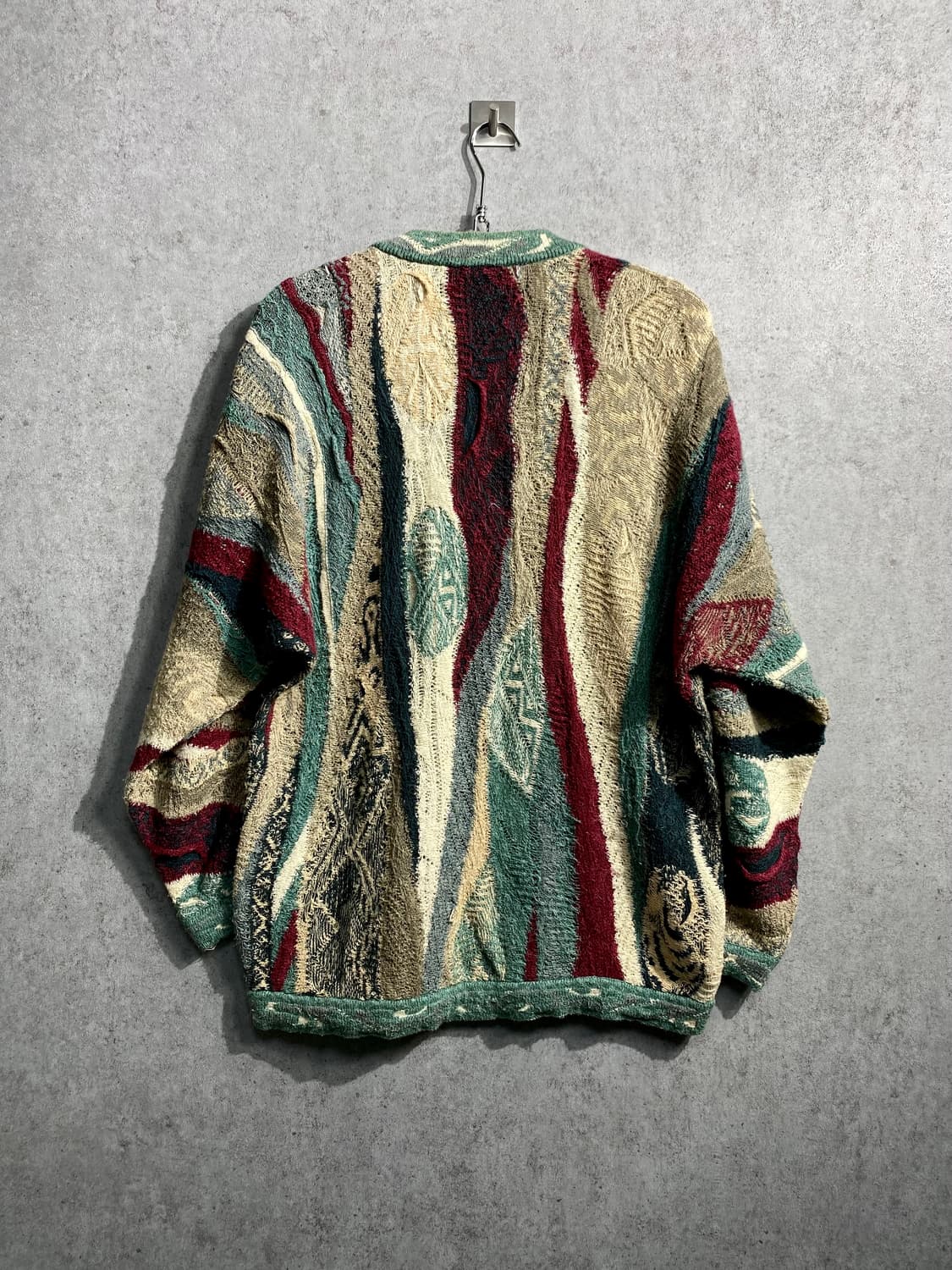 [M] 90s COOGI 쿠지 빈티지 브이넥 케이블 니트 상품이미지4