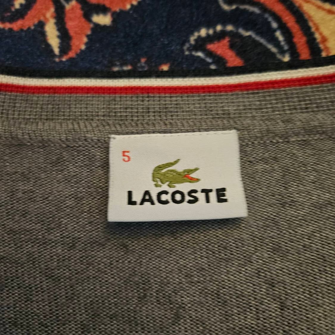 라코스테(Lacoste) 사이드라인 배색 가디건 5size 상품이미지5