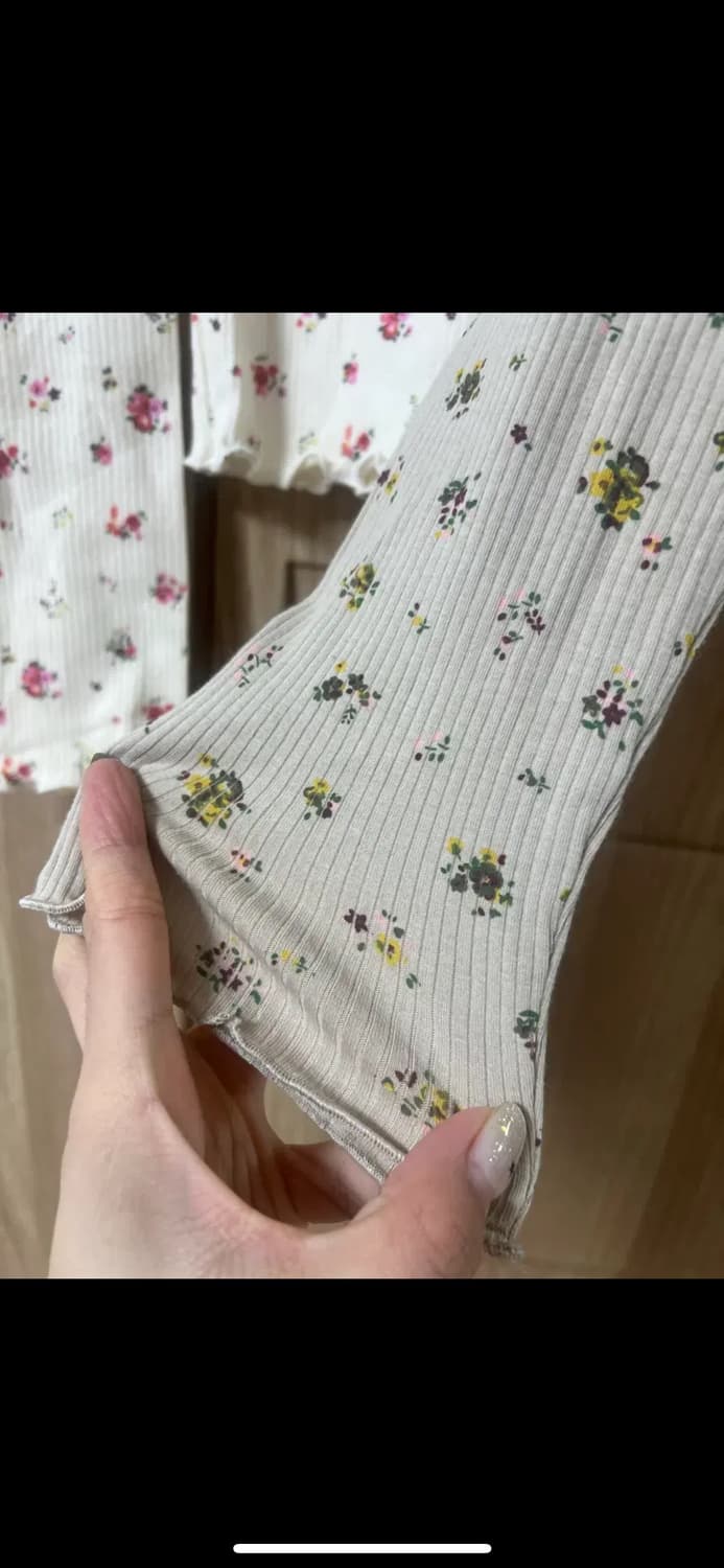 빈티지 플라워패턴 골지짜임 이너티셔츠 상품이미지4