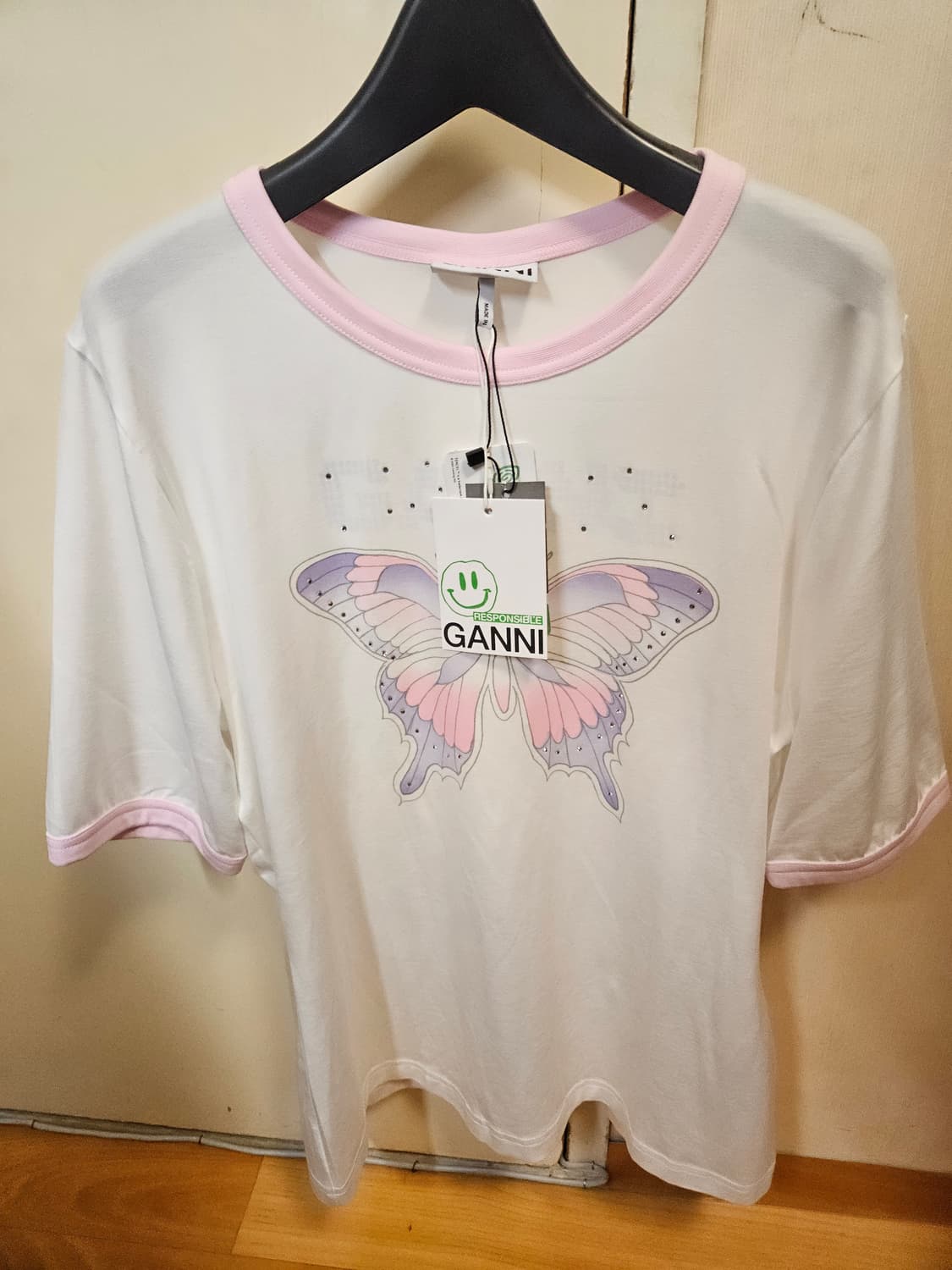 L) 가니 GANNI 버터플라이 반팔 티셔츠 반팔티 상품이미지1
