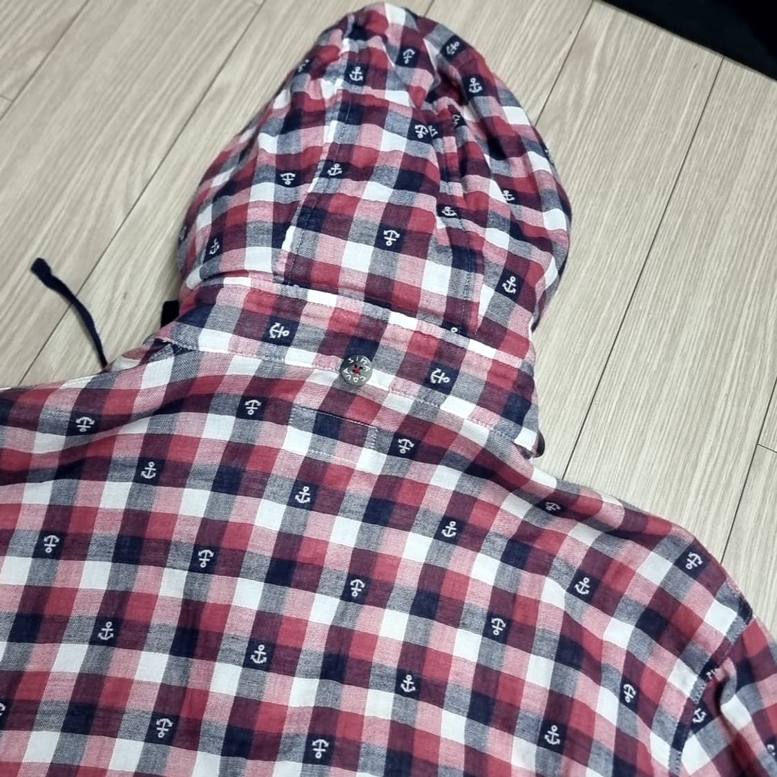 일본제 시나코바 앵커 체크 후드 셔츠(100) 상품이미지5