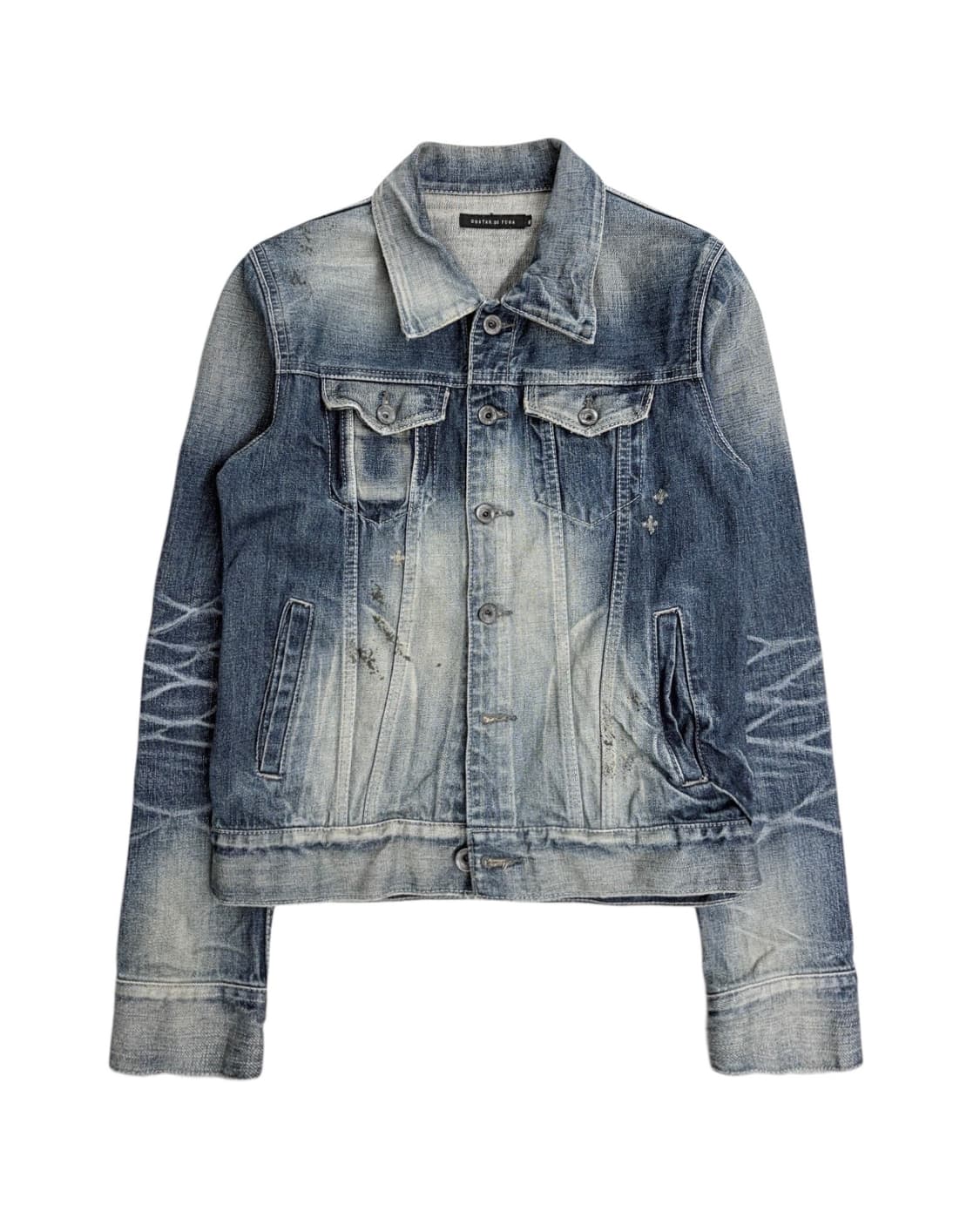 빈티지 크랙 워시드 데님 자켓 상품이미지1