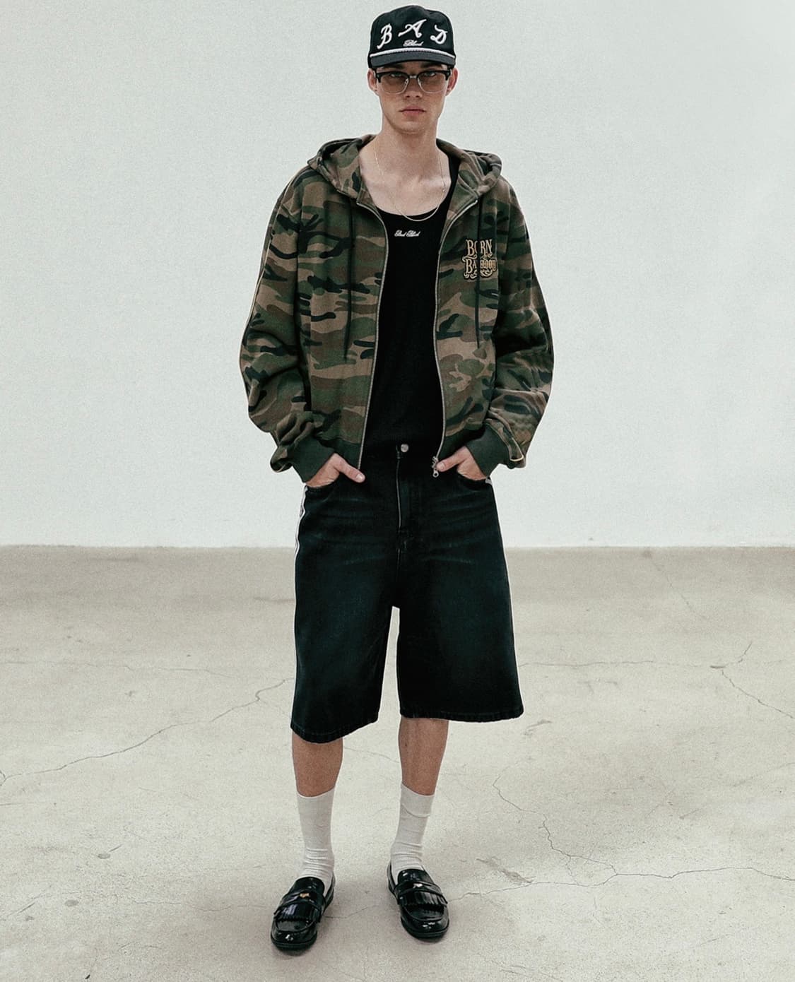 배드블러드 카모 후드집업 상품이미지2