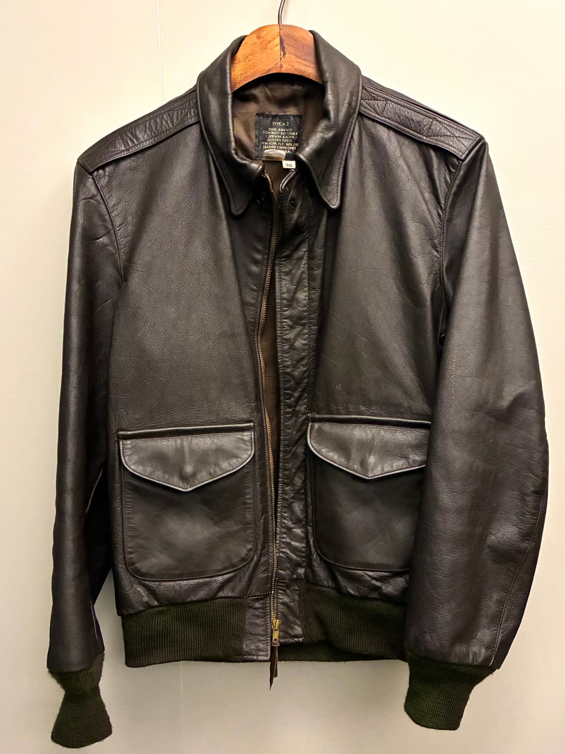 (36/97)USA spiewak 스피왁 골든플리스 A-2 레더 가죽자켓 상품이미지1