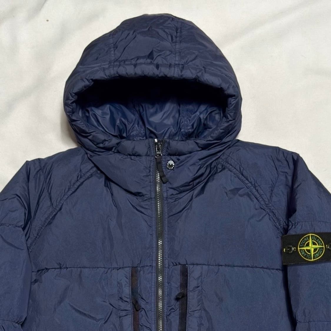 XXL 스톤아일랜드 패치와펜 가먼트 크링크랩스 다운 네이비 패딩 상품이미지1