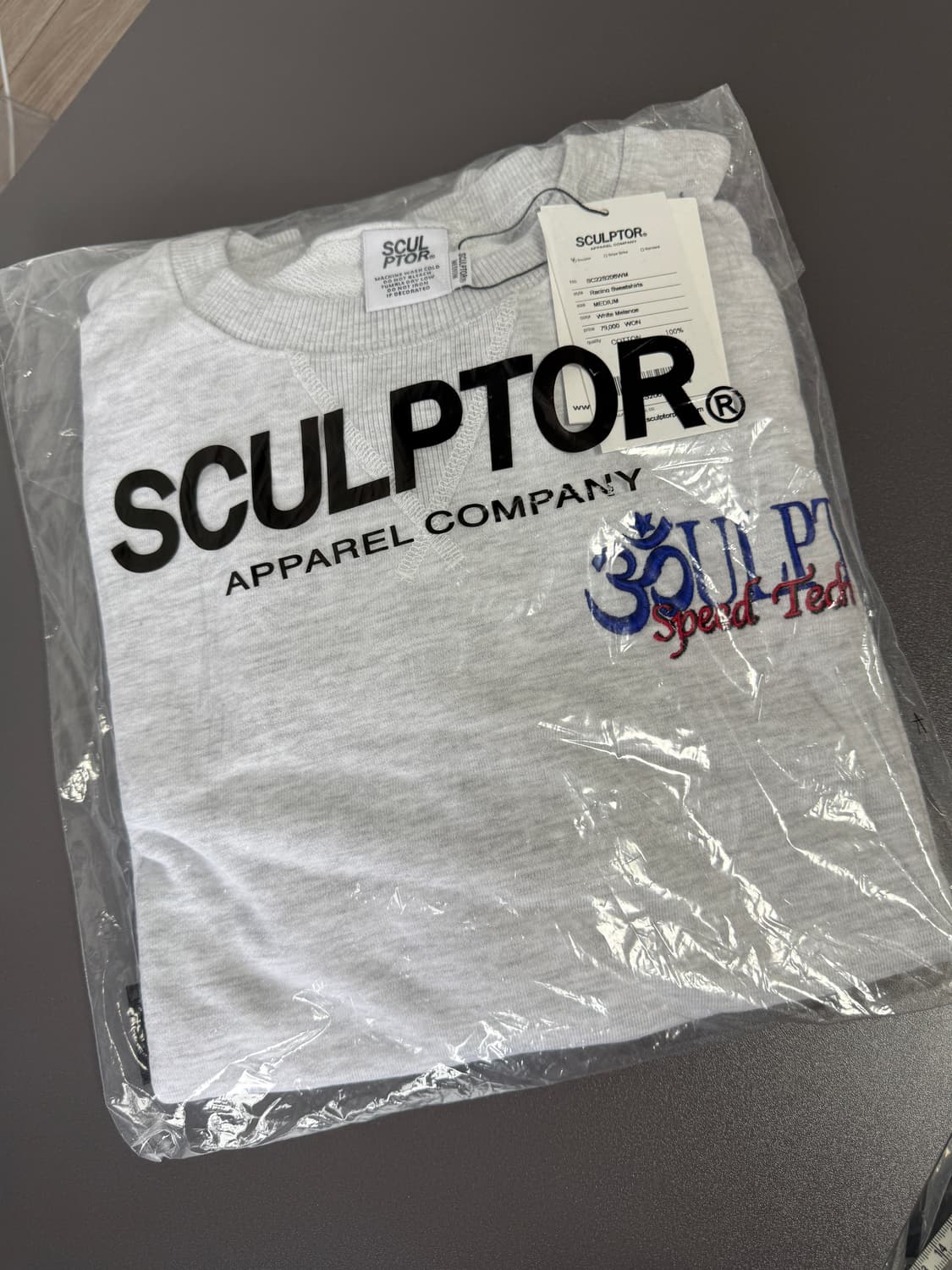 스컬프터 레이싱 스웻셔츠 화이트 멜란지 상품이미지6