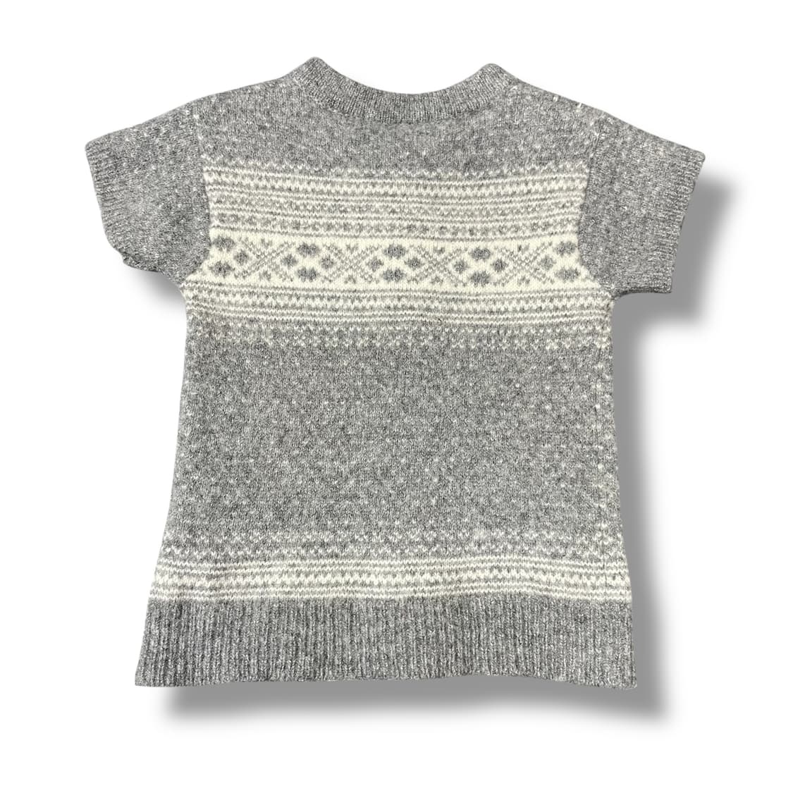 SHIPS 키즈 그레이 노르딕 패턴 앙고라 반팔 가디건 M 상품이미지2