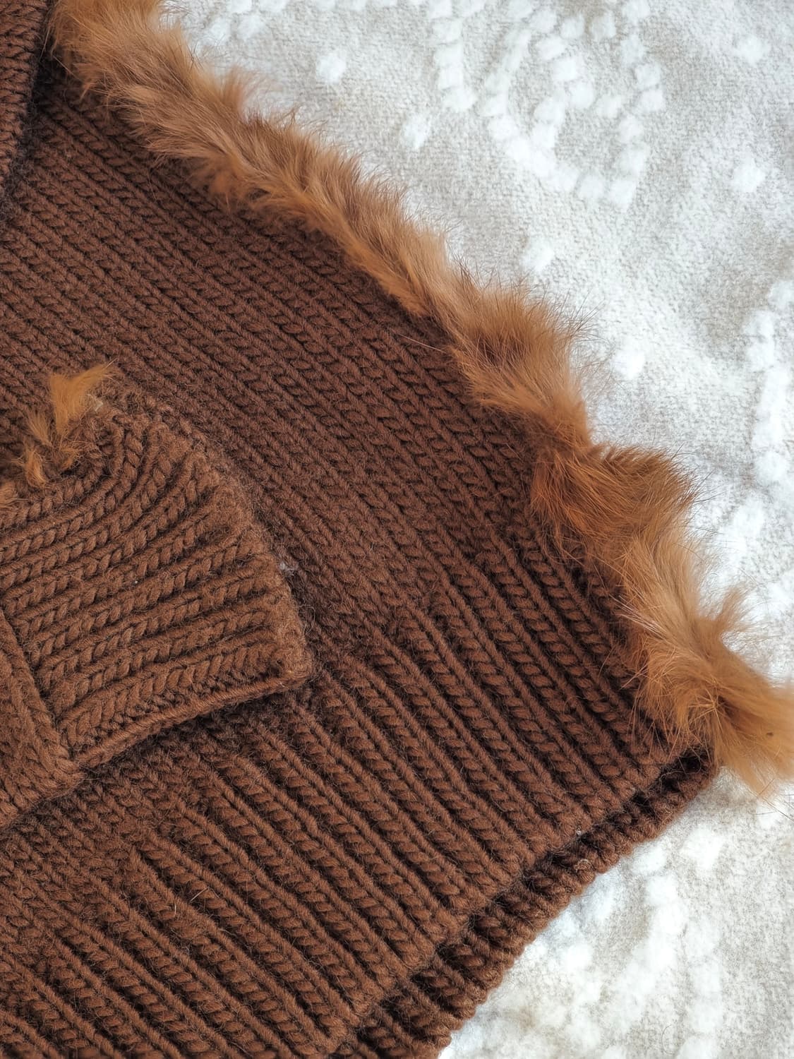 DKNY 여성 브라운 퍼 장식 니트 (M)  상품이미지10