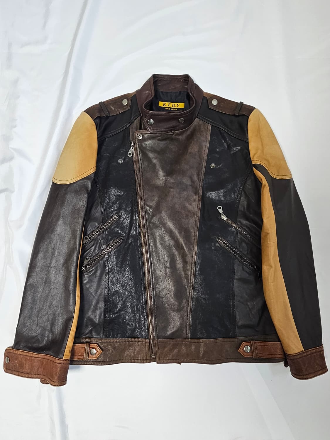 KEDY 리얼레더 램스킨 양가죽 레더자켓 가죽자켓 바이커 빈티지 100 상품이미지1