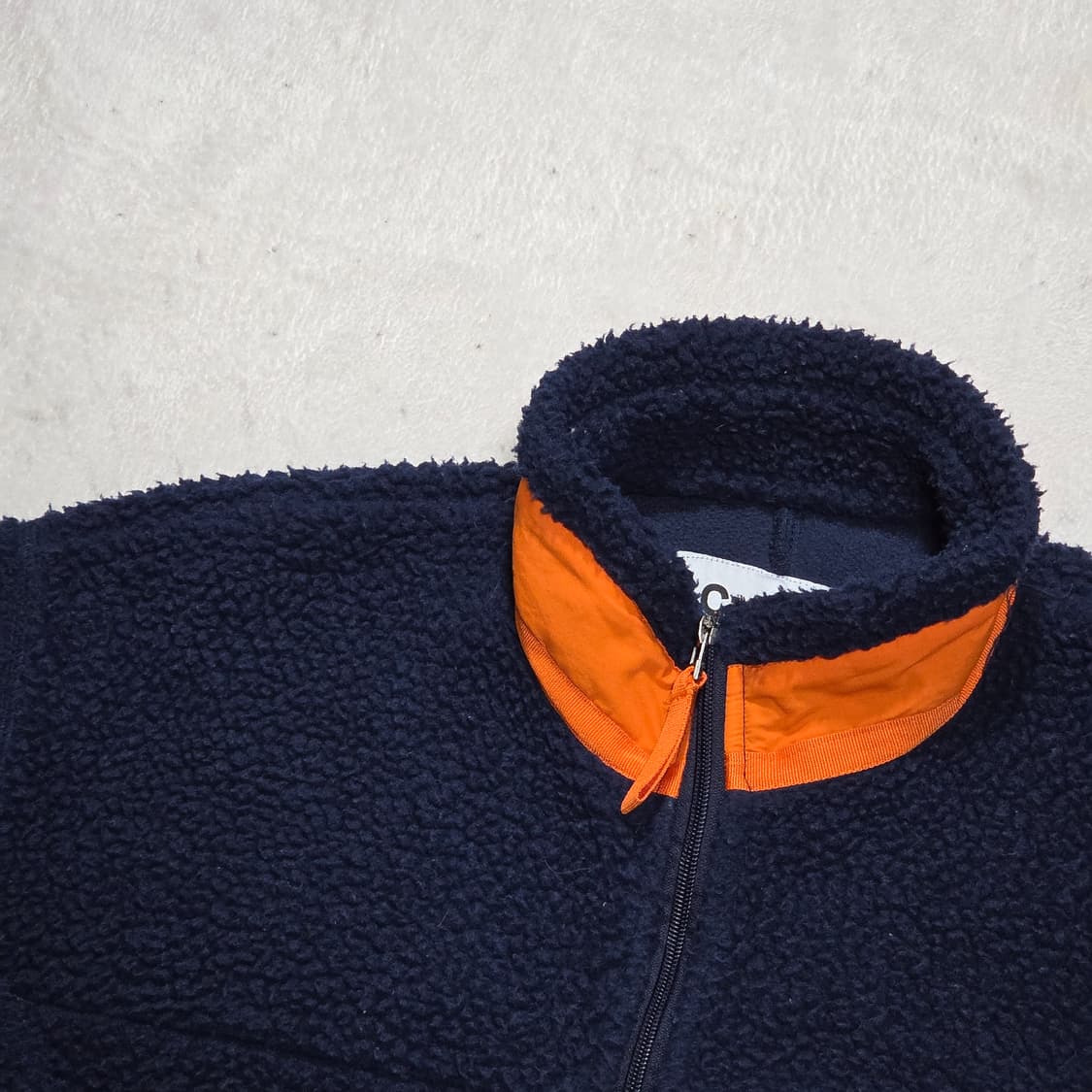 네이비 오렌지 하이넥 후리스 집업 상품이미지2