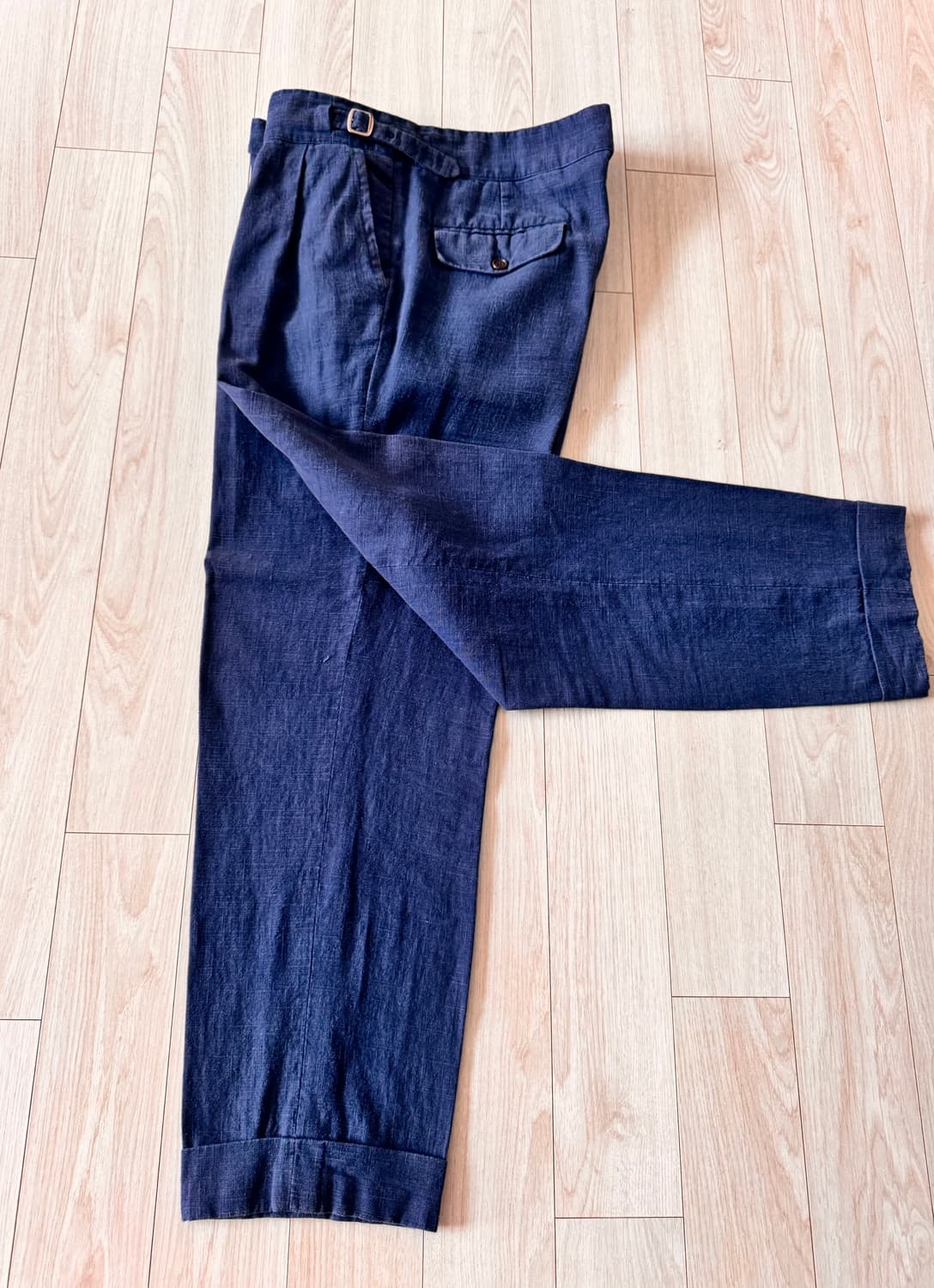 에스타도 estado 투 플리츠  린넨 구르카 팬츠 52 상품이미지7