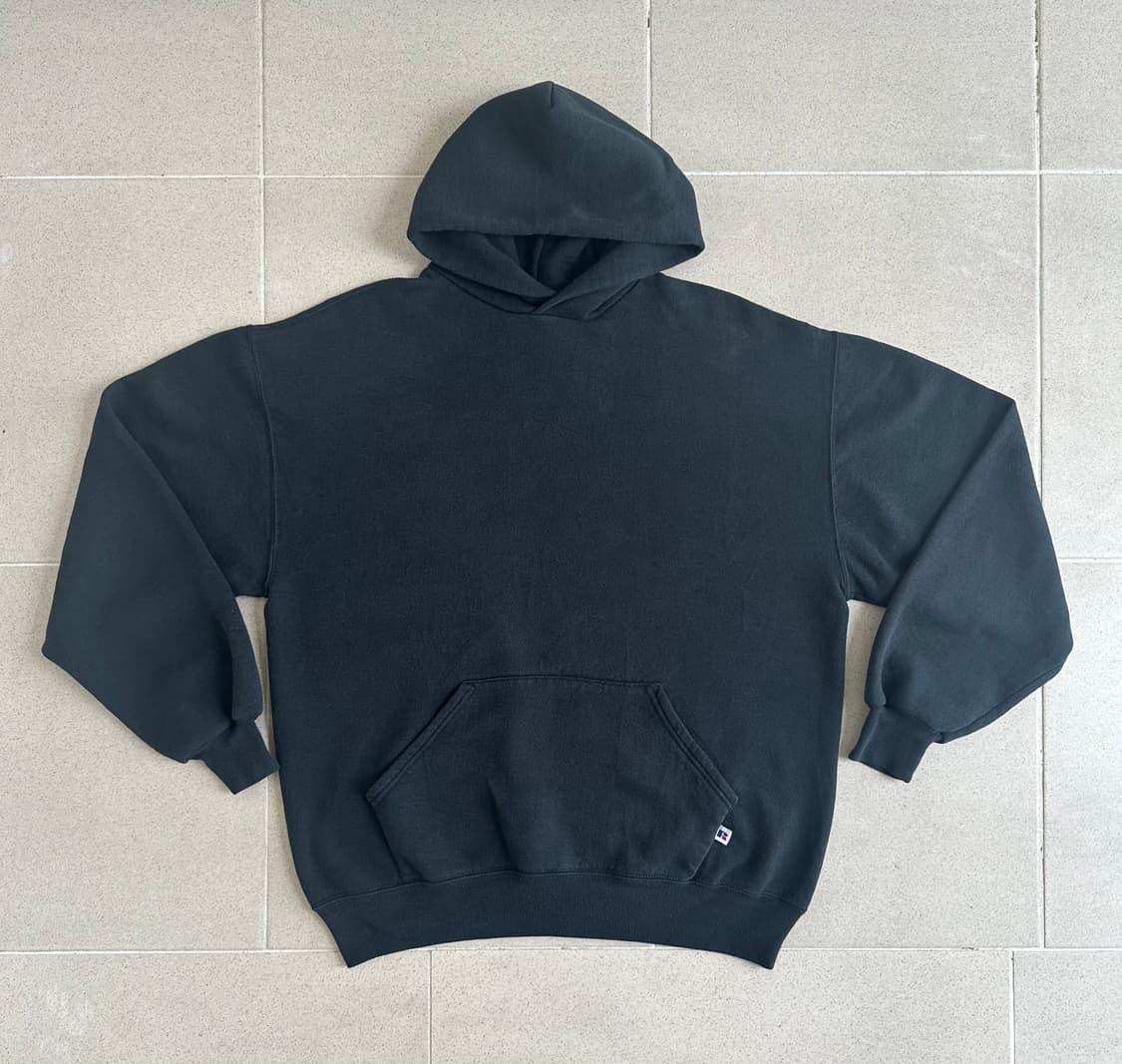 90s 빈티지 러셀 후드 블랙 XL USA 상품이미지1