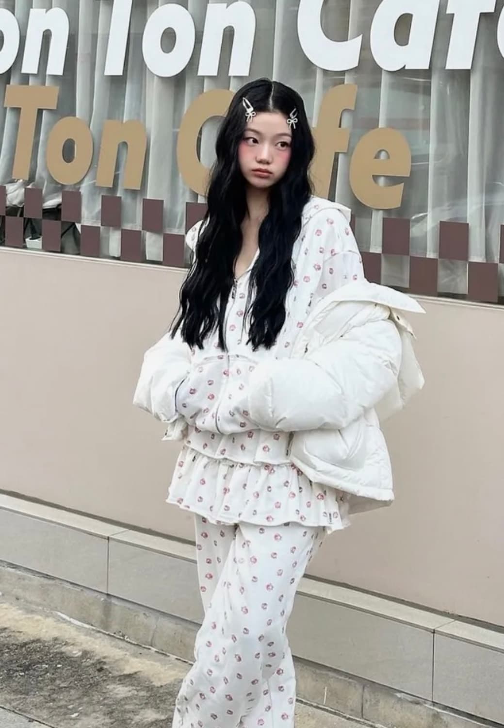 유희 플라워 패턴 셋업 상품이미지1