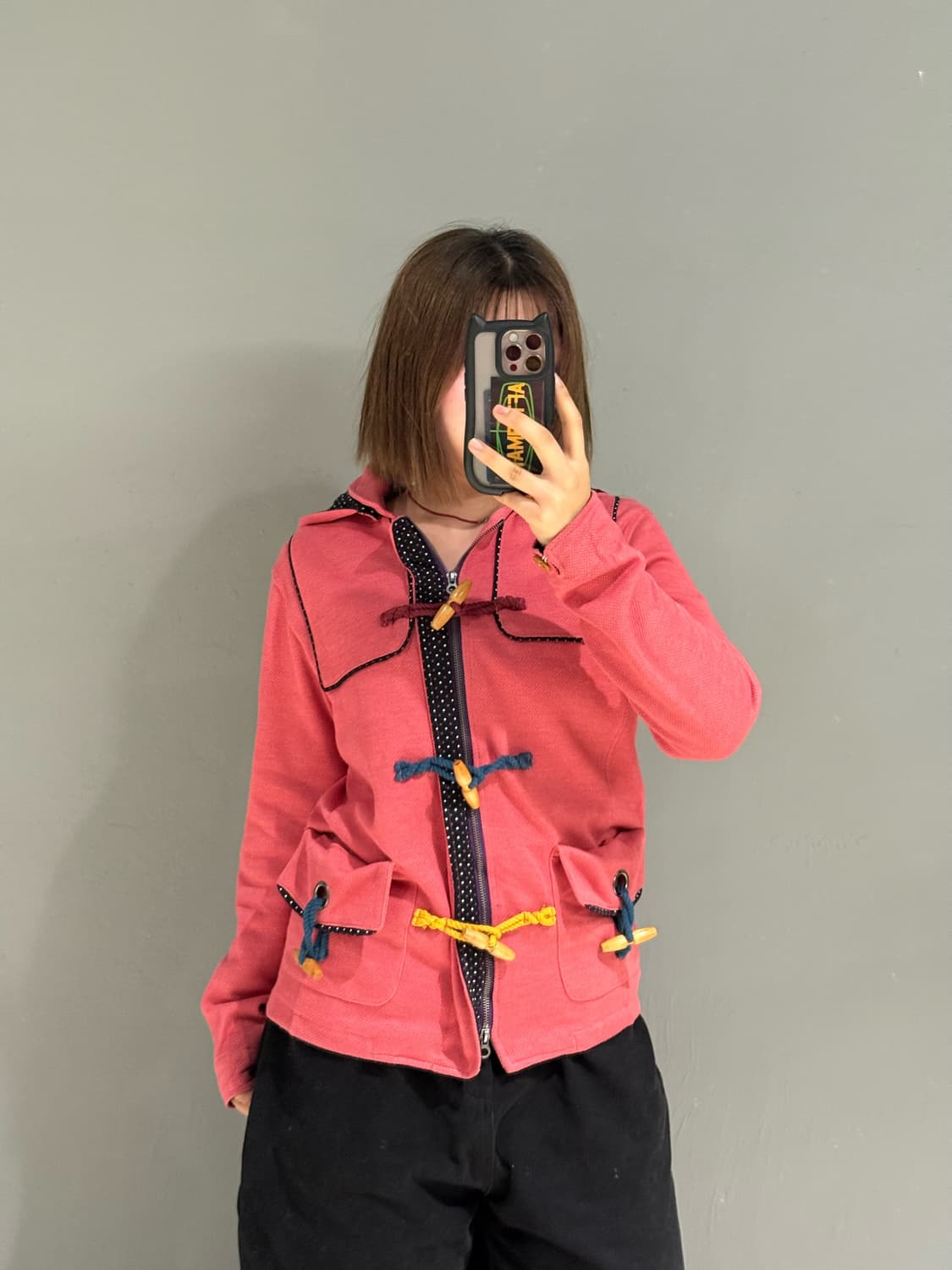 dot point toggle detail hood jacket 상품이미지1