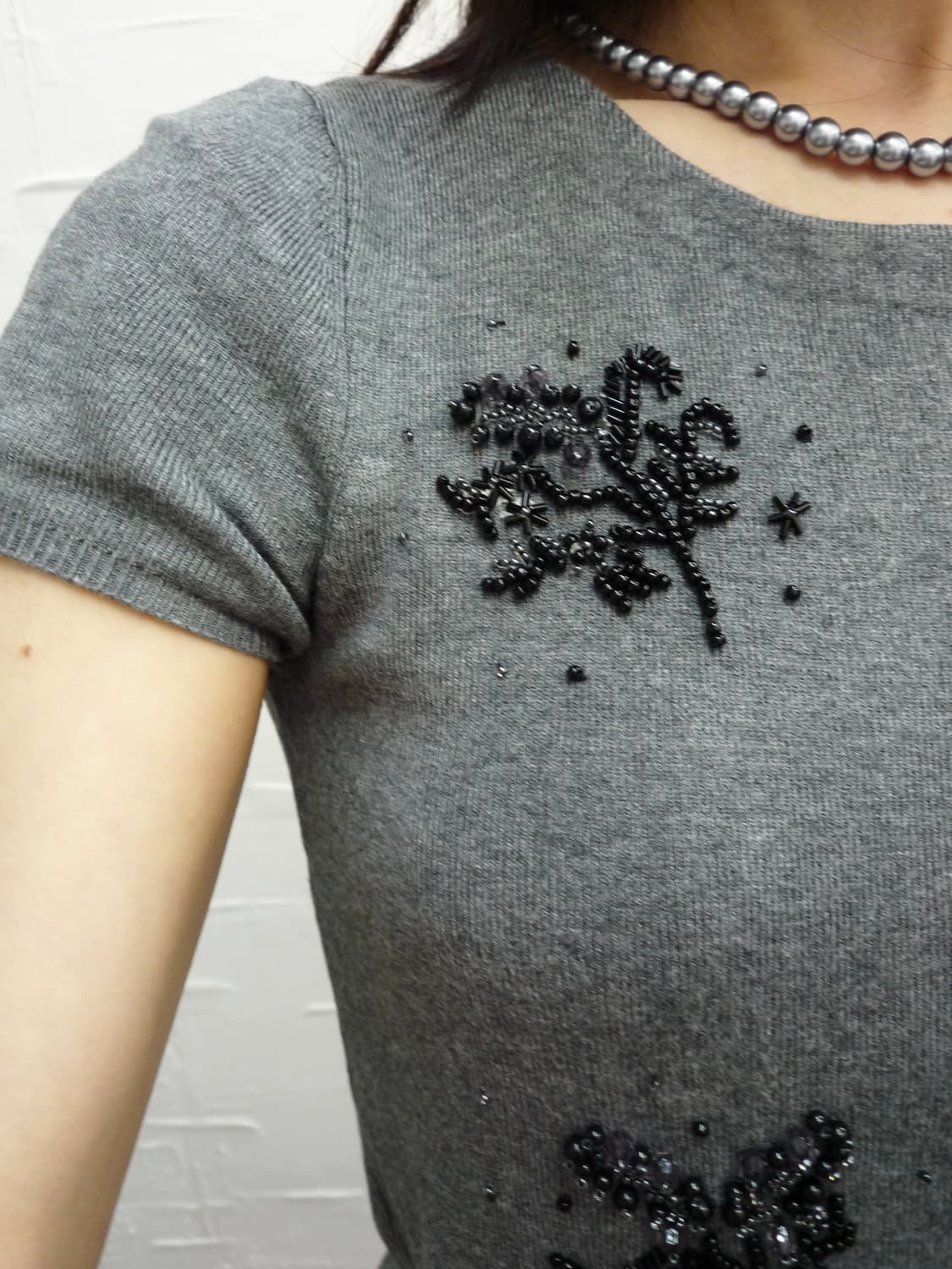 beads detail knit top 상품이미지3