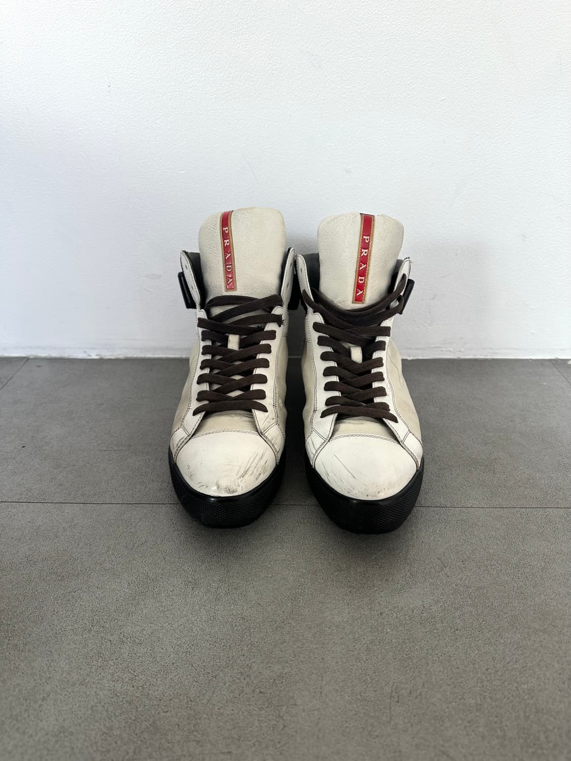 프라다 스포츠 아이보리 히든웨지 하이탑 상품이미지2