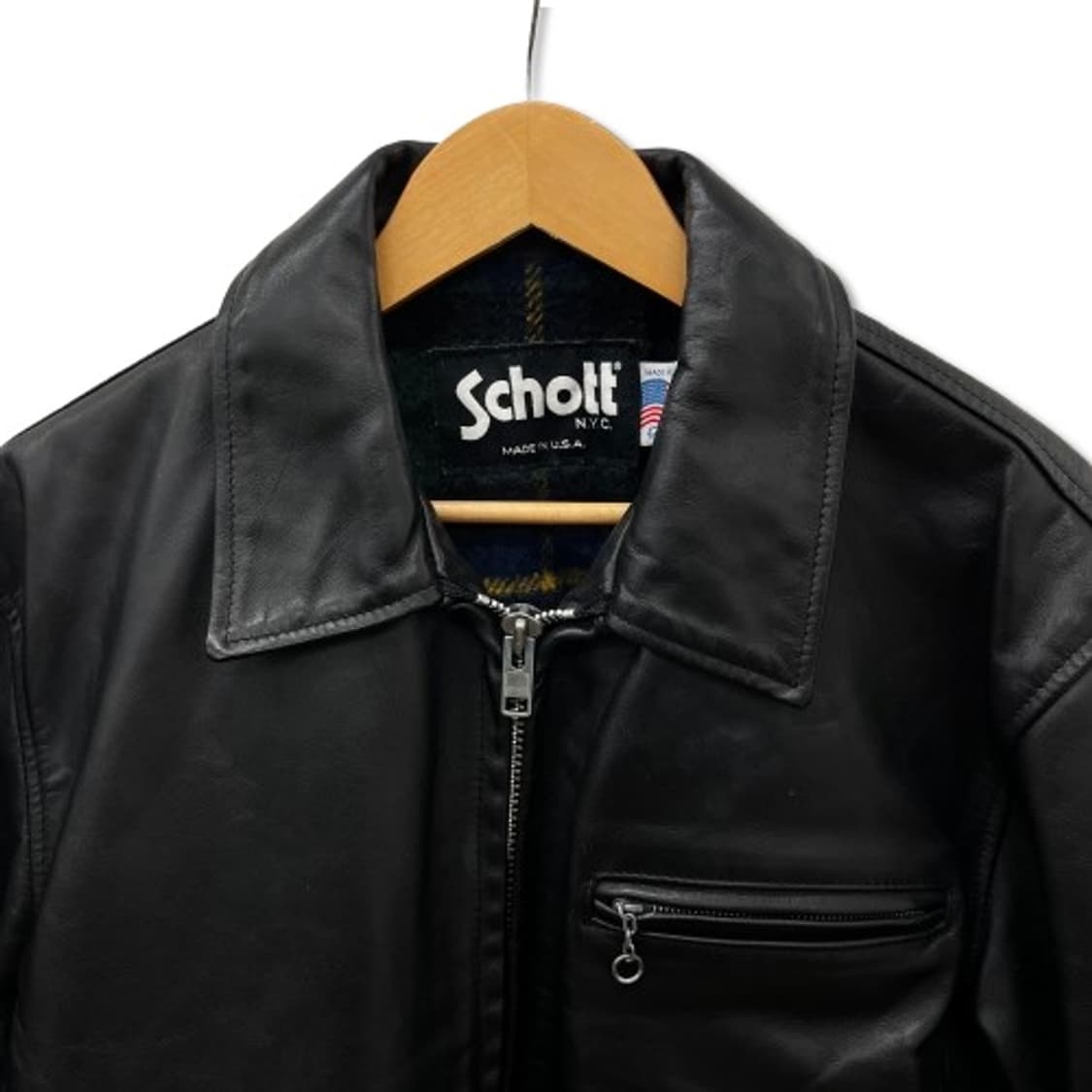 쇼트 리얼 레더 블랙 재킷 상품이미지3