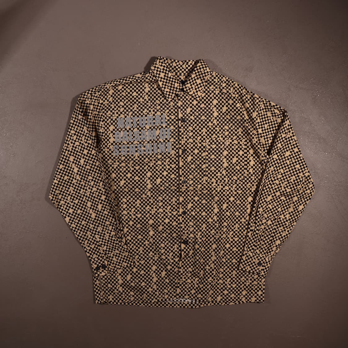 일본빈티지 체커보드 Y2K 프린팅 셔츠 상품이미지1