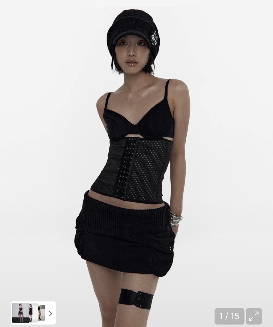 kashiko micro skirt black s 상품이미지1