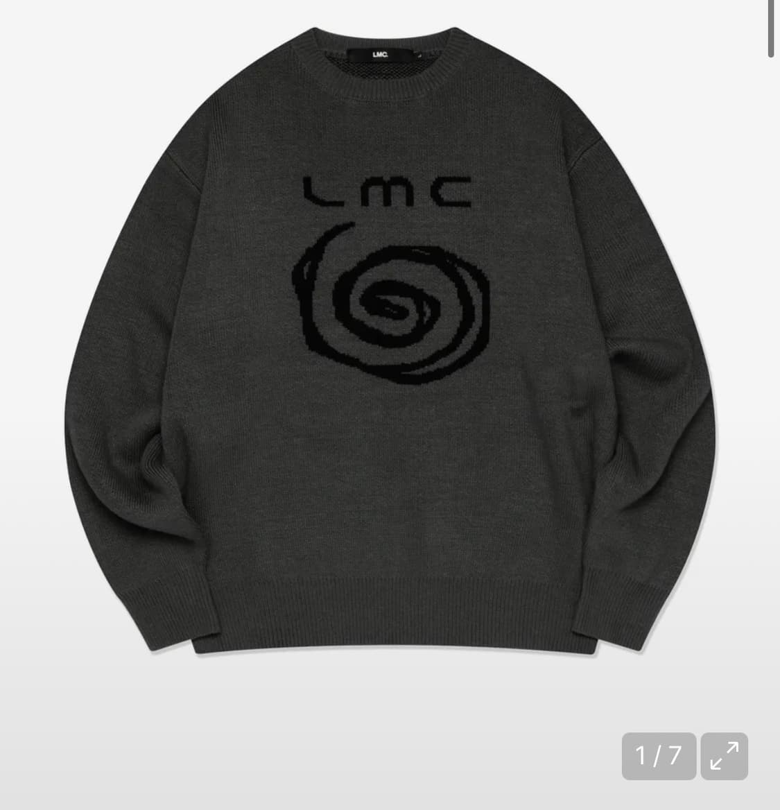 Lmc 자카드 니트 스웨터 차콜 XL 상품이미지1
