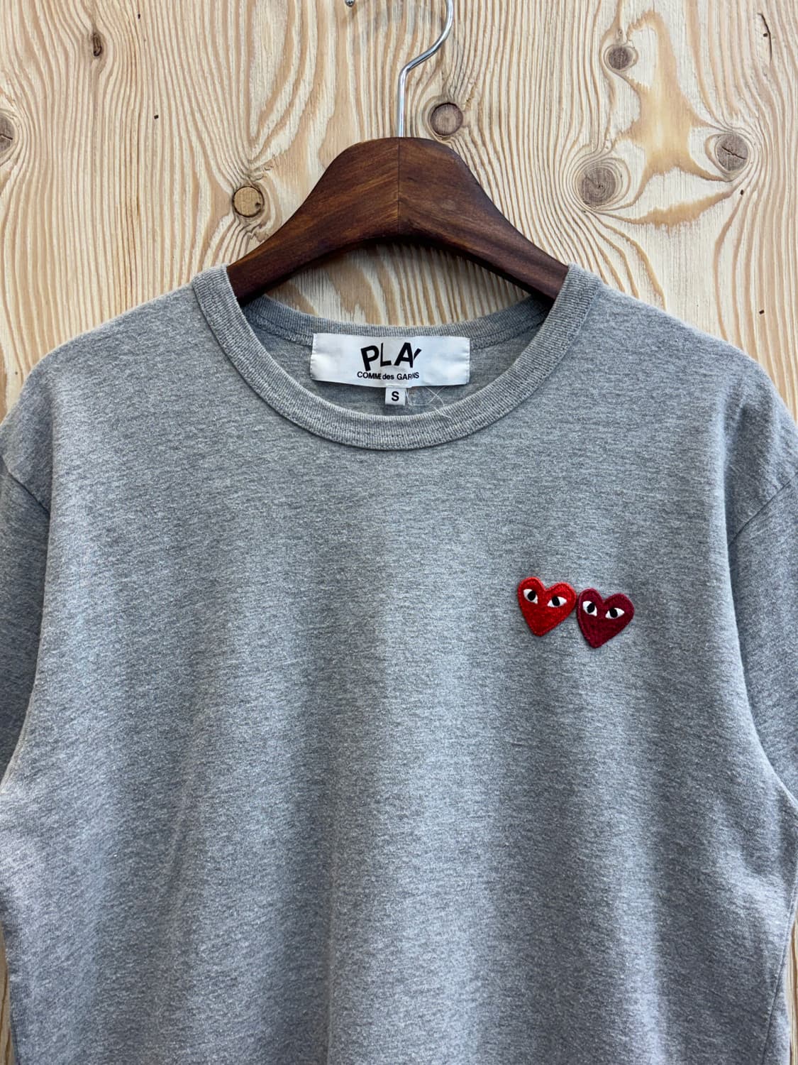 꼼데가르송 플레이 더블 하트 와펜 반팔 상품이미지2