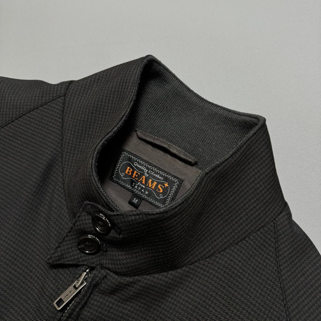 빔즈+(BEAMS+) 다크브라운컬러 하운드투스 패턴 울 헤링턴 자켓 상품이미지3