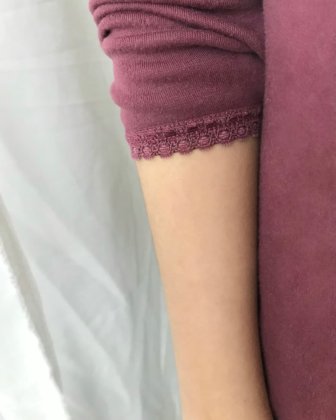 버건디 레이스 롱슬리브  상품이미지4