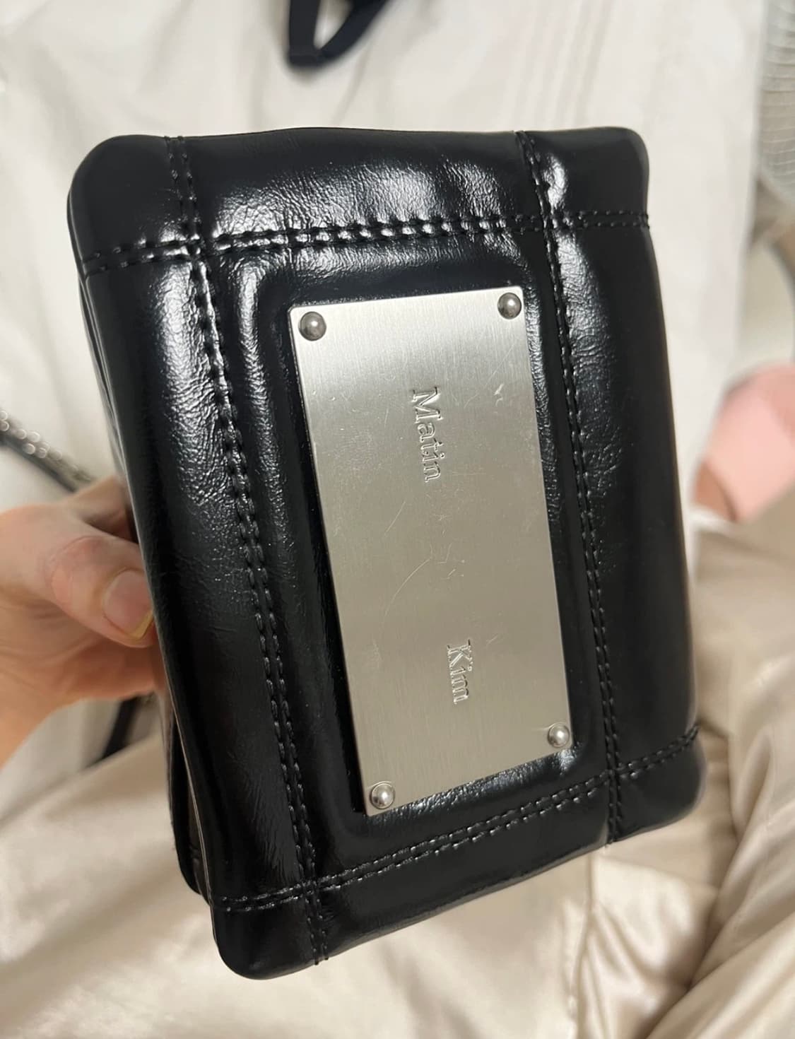 마뗑킴 퀄팅 체인 크로스백 블랙 상품이미지3