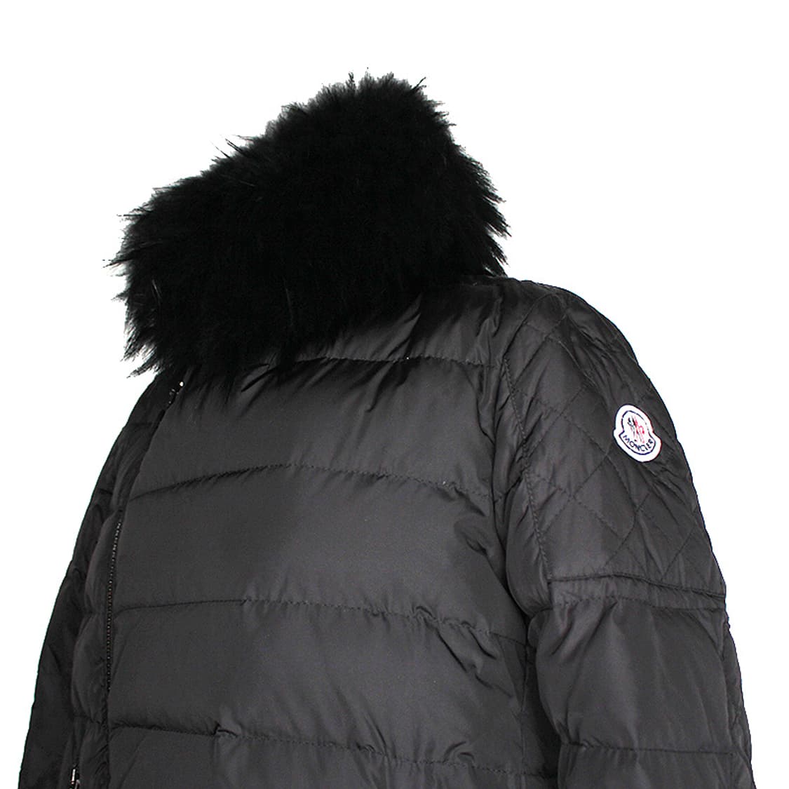 몽클레르 블랙 라쿤 퍼 칼라 다운 패딩 코트 44 상품이미지4