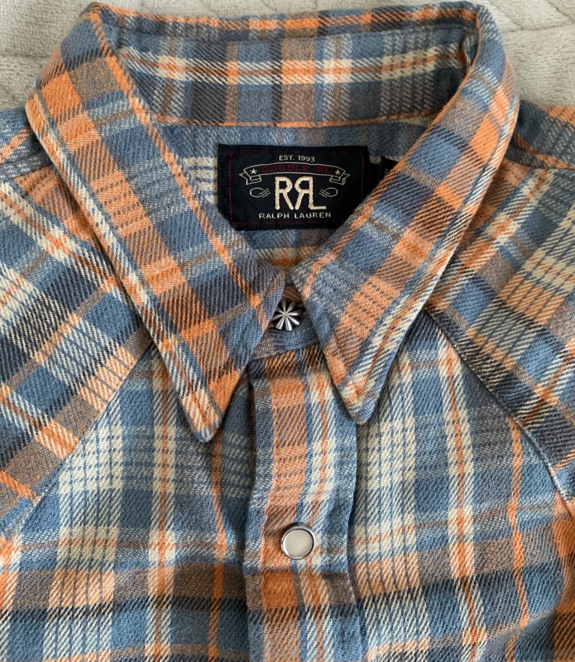 RRL 더블알엘 슬림핏 플래드 트윌 웨스턴 셔츠 XL 상품이미지3