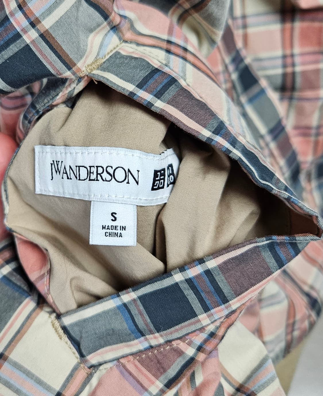 유니클로 JW Anderson리버시블 블루종 집업 점퍼/핑크 체크무늬 상품이미지6