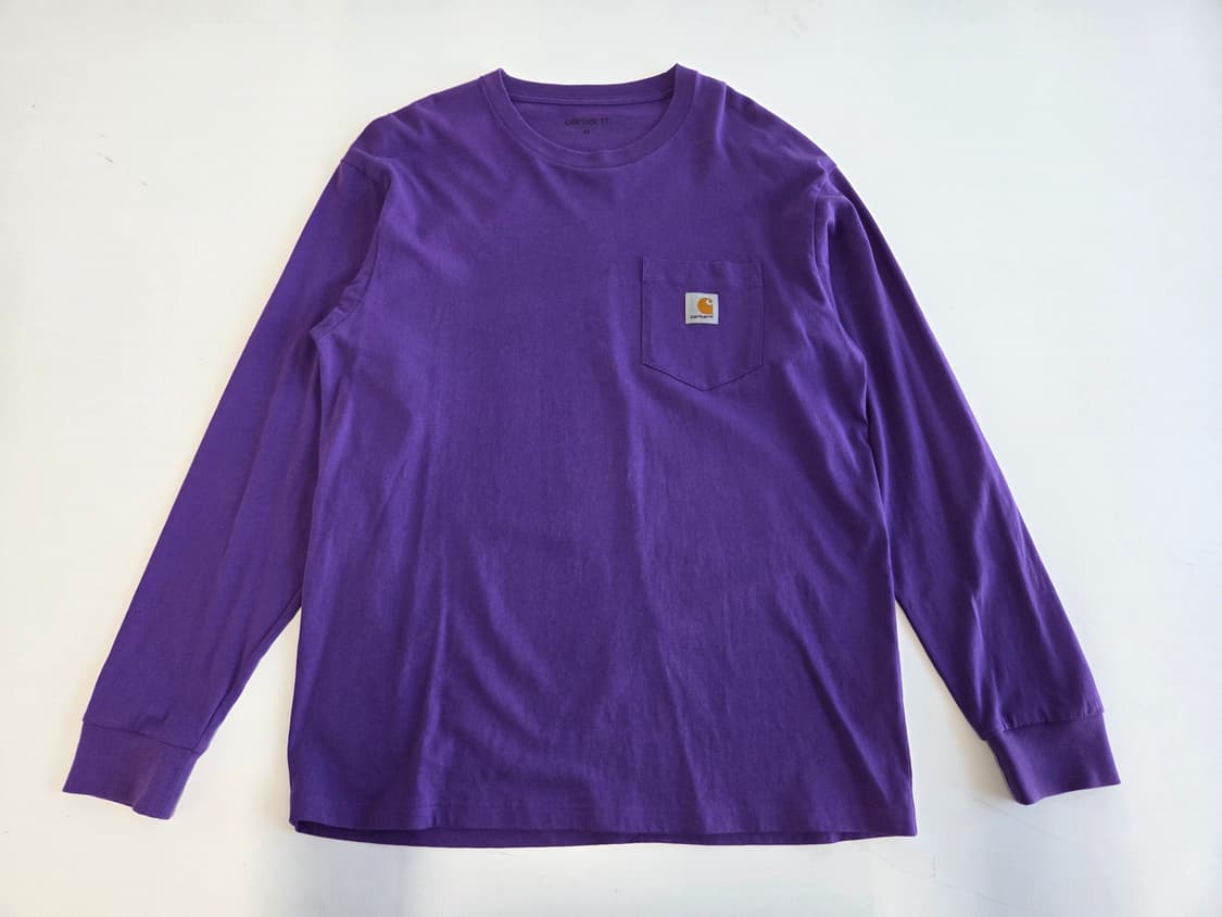 칼하트 포켓 롱슬리브 티셔츠 퍼플 M 상품이미지1