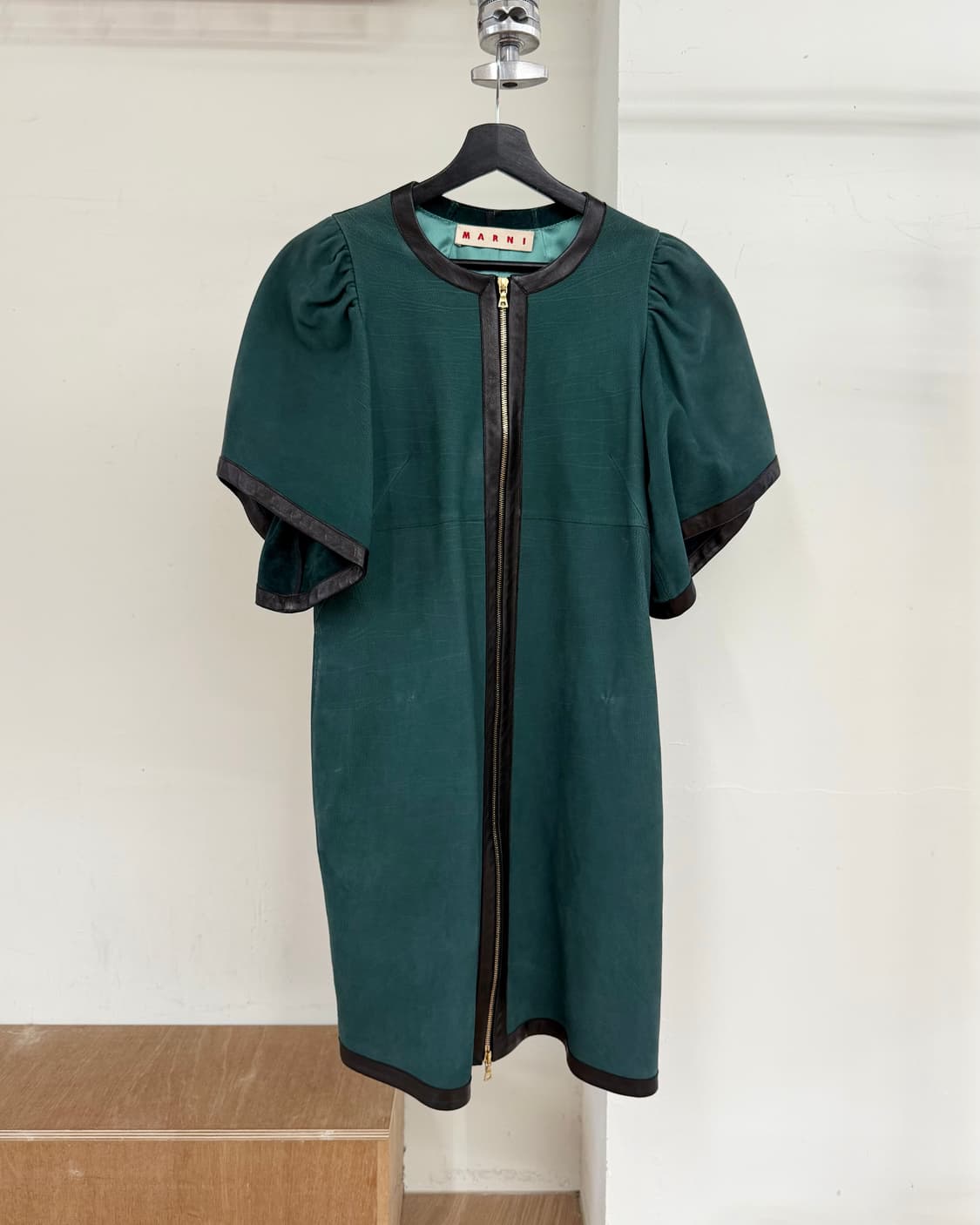 마르니 그린 칼프레더 하프 집업 자켓 상품이미지1