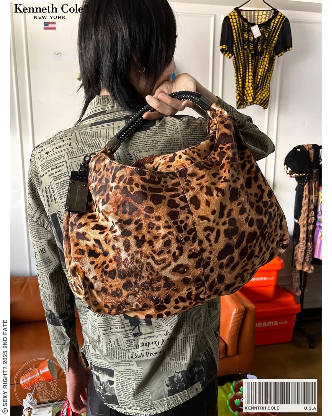 Kenneth Cole Real Calf-Hair Leopard Bag 상품이미지1