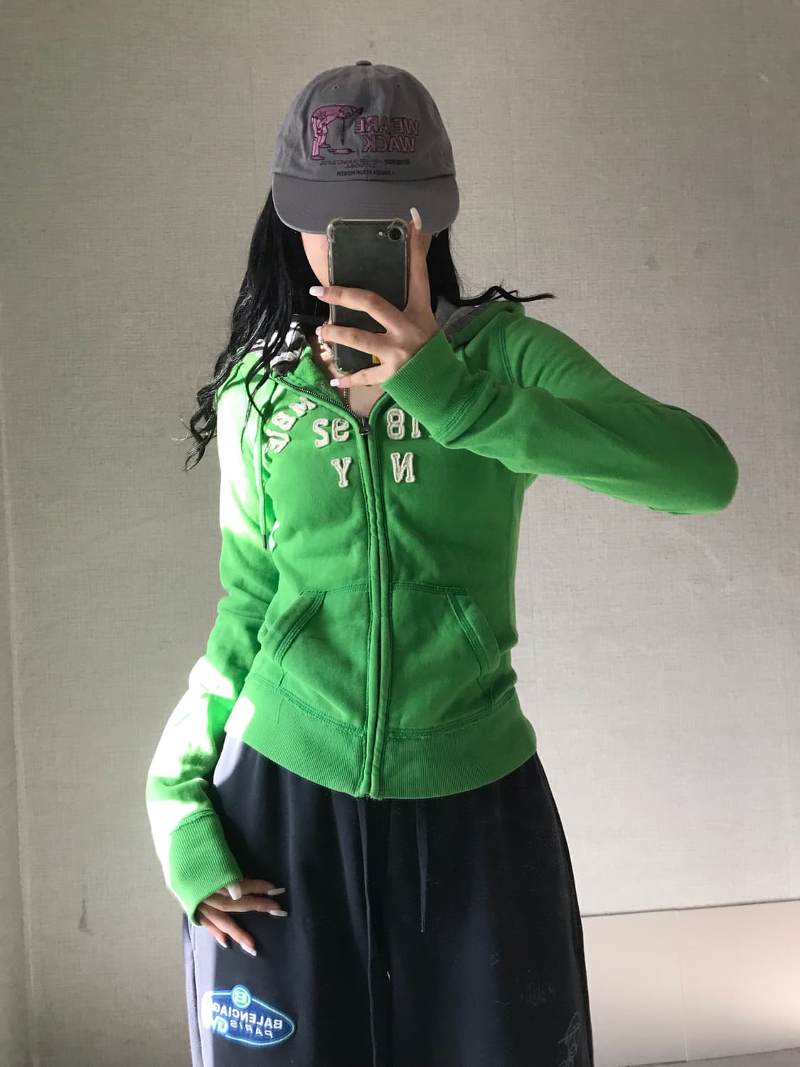 아베크롬비 라이트그린 슬림핏 후드집업 상품이미지2