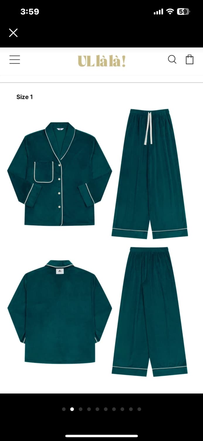 새상품) 울랄라 피치 기모 파자마 블루그린 정가 9.6만 현재 품절 상품이미지2