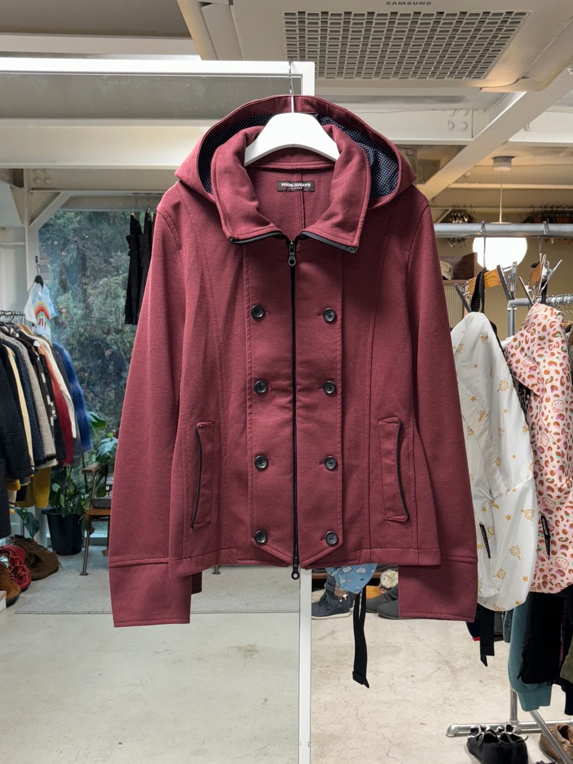 Hideaways 버건디 나폴레옹 후드자켓 상품이미지1