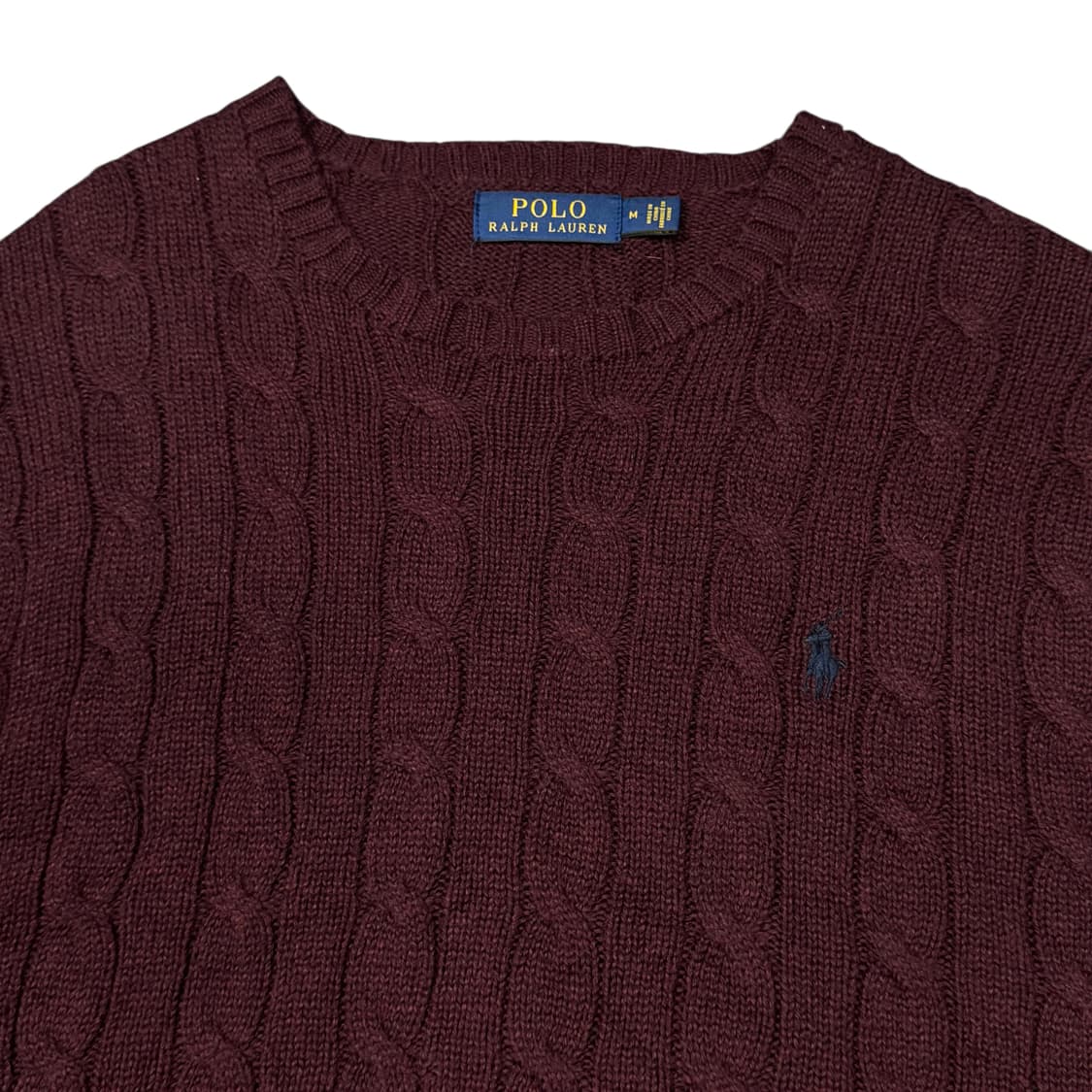 (M) 폴로 랄프로렌 케이블 니트 버건디 상품이미지2