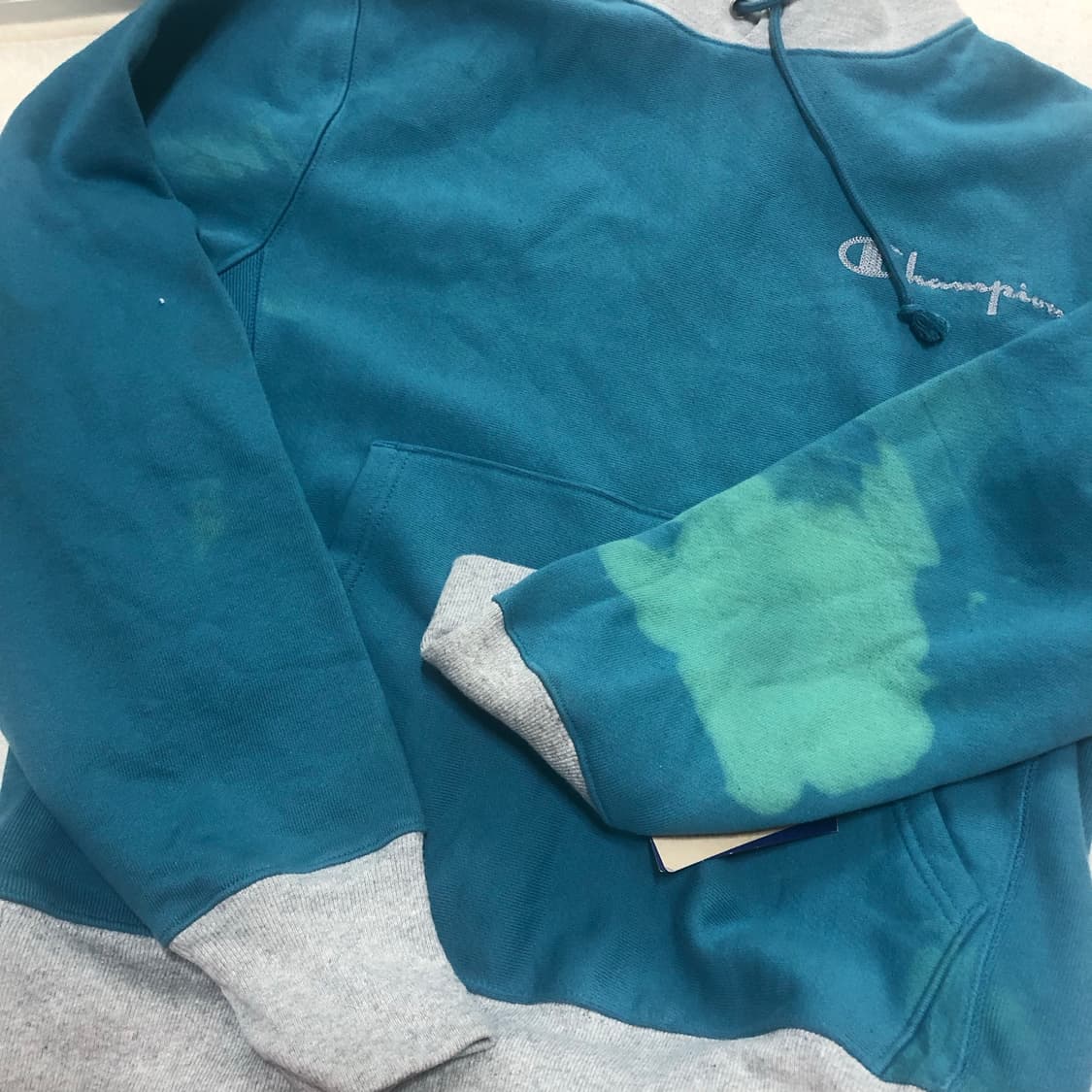 챔피온 청록색 올드스쿨 후디 L 상품이미지4