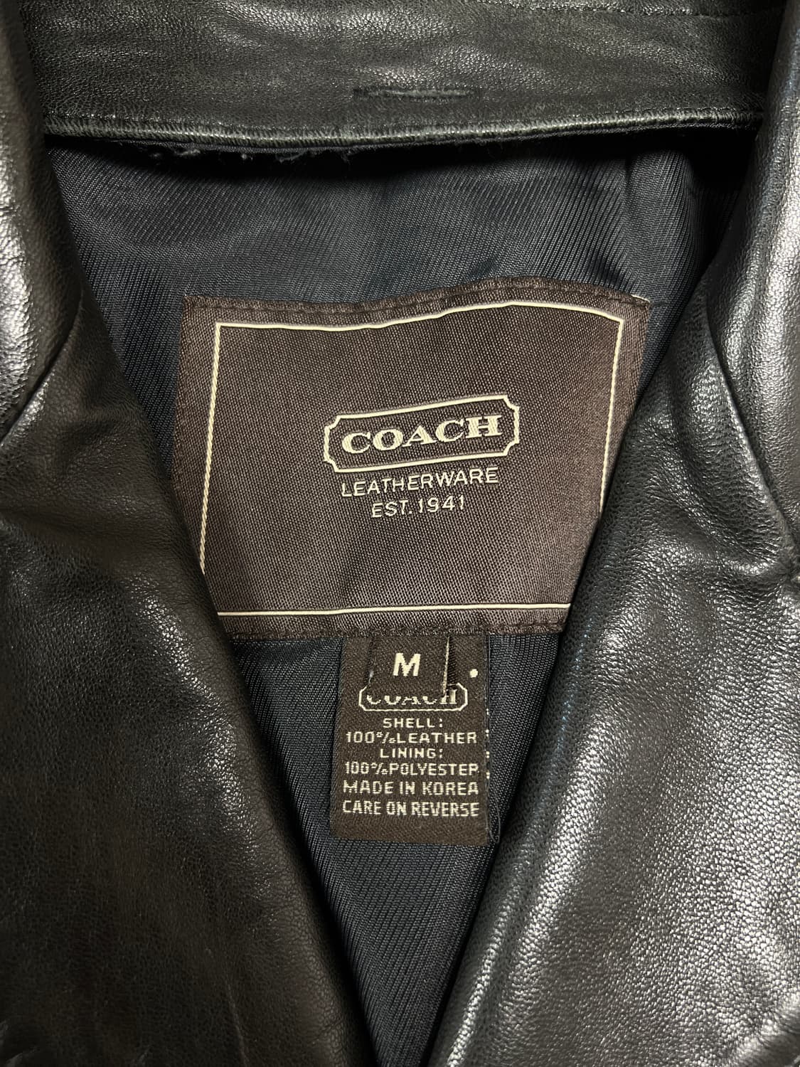 [105] COACH 코치 빈티지 리얼 레더 카코트 블랙 상품이미지5