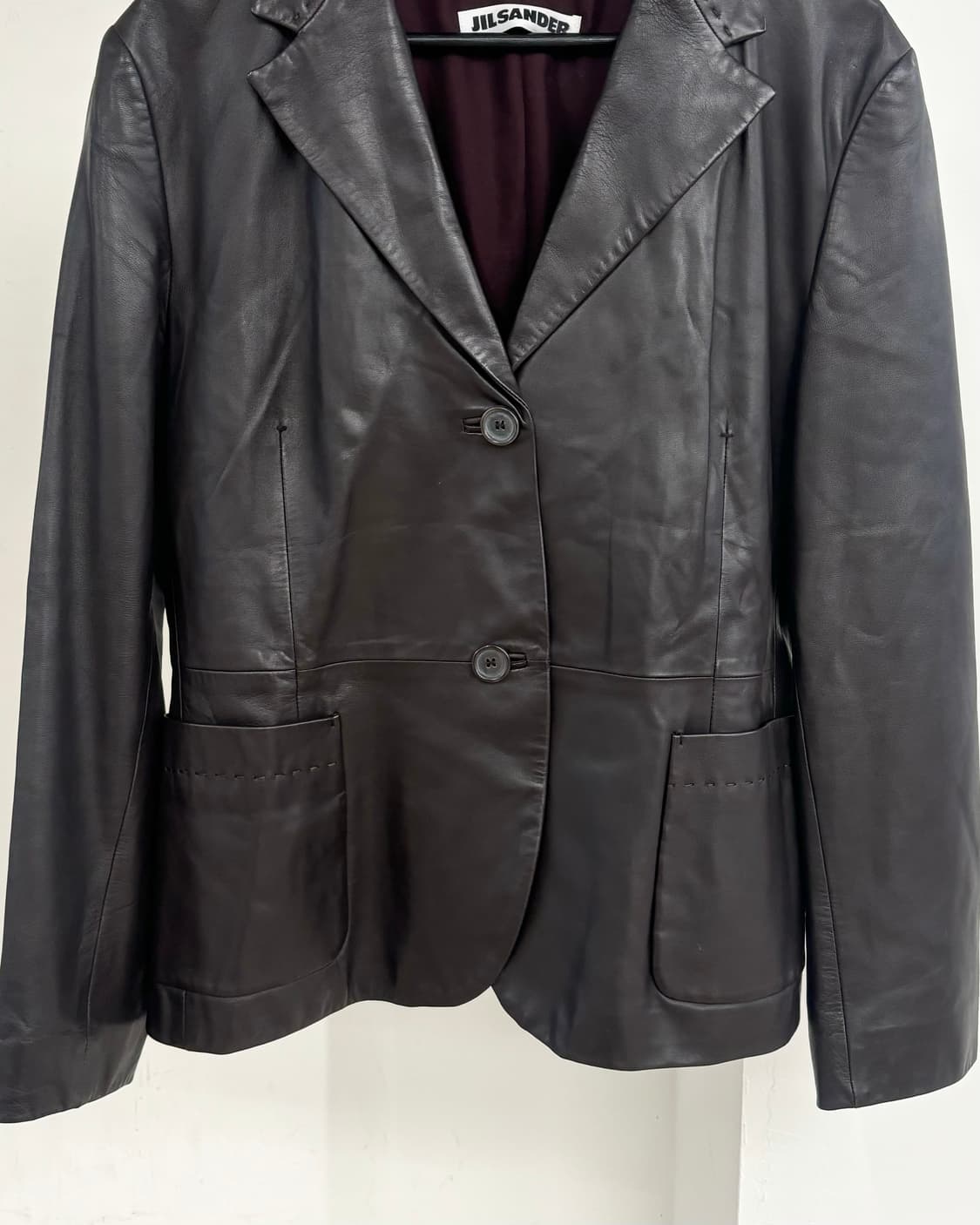 질샌더 브라운 레더 자켓 상품이미지5