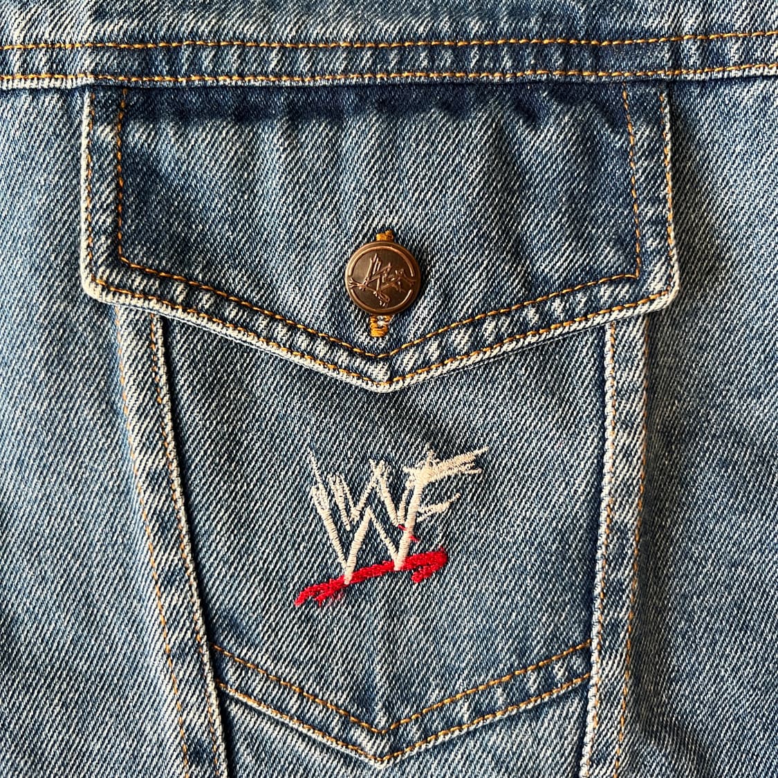 빈티지 90s WWF Stone Cold 데님 자켓 상품이미지5