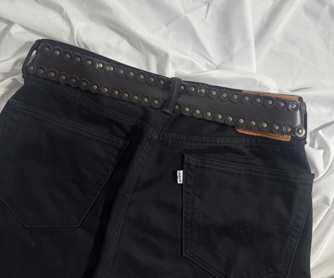 빈티지 스터드 레더 벨트 상품이미지2