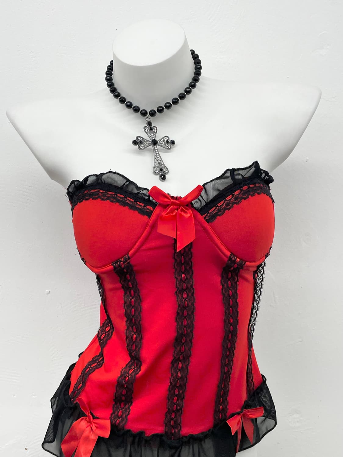 발렌타인 레이스 리본 코르셋 상품이미지2