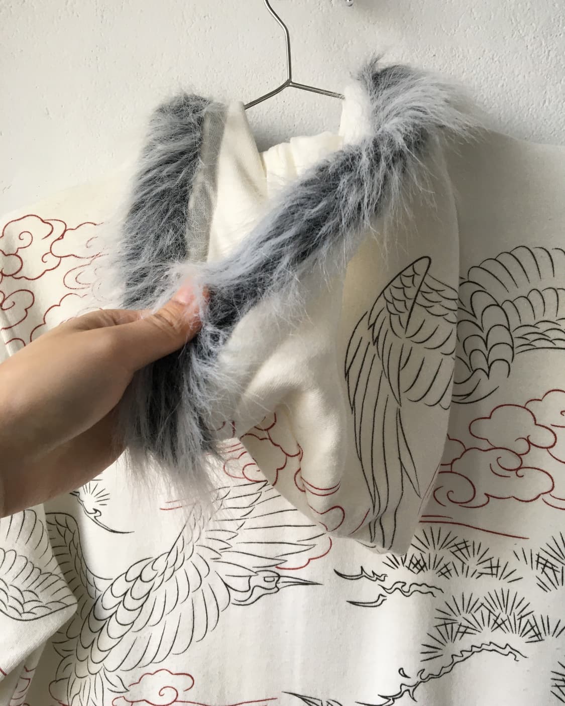 Fake fur hood oriental hood zip up 상품이미지4