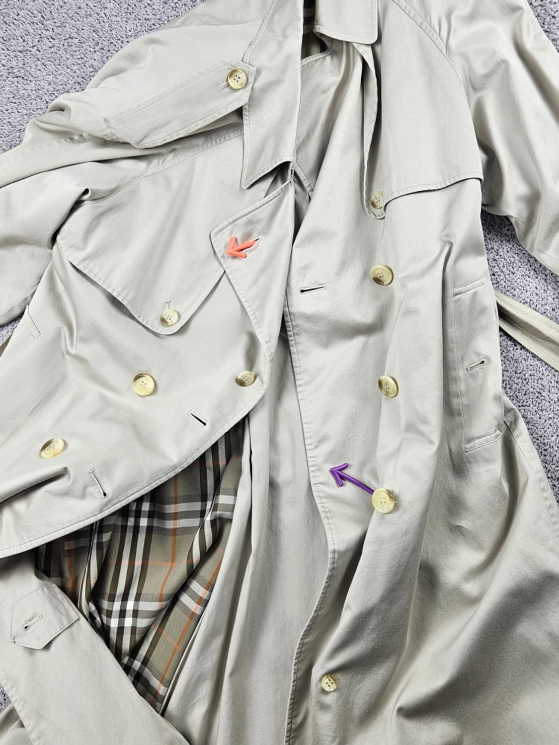 버버리 헌팅트림 벨티드 더블 트렌치 코트 ( 상세설명참조 )/ 10547 상품이미지8