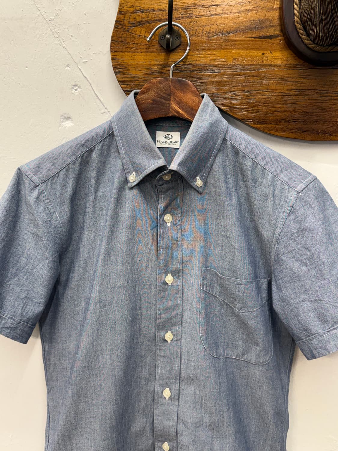 BEAMS HEART Short Sleeve Chambray Shirt 상품이미지2