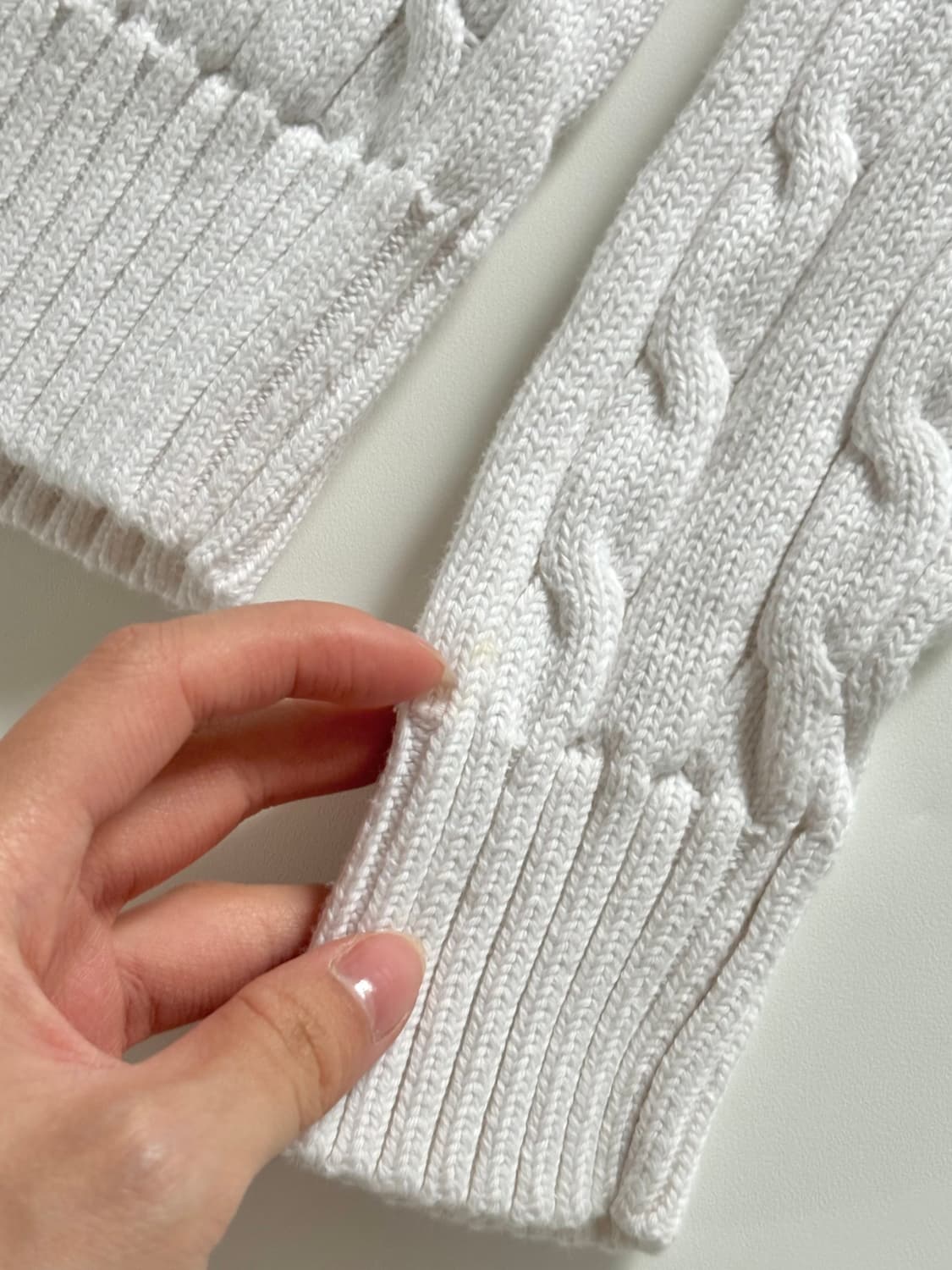 Polo 폴로 랄프로렌 신형 우먼라인 화이트 코튼 케이블 브이넥 니트  상품이미지6